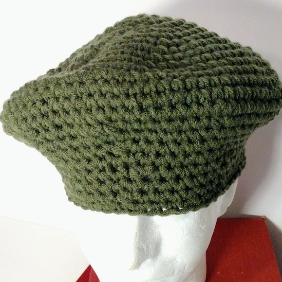 New Crocheted Soft Non-wool Unisex Beret Beanie Hat Handmade XL - Picture 3 of 7